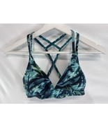 Athleta XXS Swim Top Bikini Top Tropical Green Padded Cross Back - $20.33 CAD