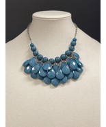 Blue Multi Strand Vintage Necklace with Clustered Teardrop Faceted Lucit... - €16,42 EUR