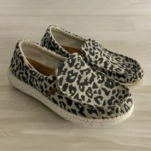 Hey Dude Womens Size 7 Misty Woven Cheetah Grey Shoes Slip On Comfortable - £27.95 GBP