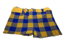 Vintage Sears Roebuck womens Shorts, 1970s? plaid size 28 - 38, Blue Yellow - £20.57 GBP