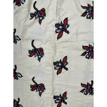 Retro VTG Fabric Rayon/ Linen Floral Print 40s/50s Red Green Gray 15&quot; re... - $1,452.69 MXN
