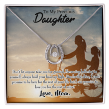 To My Daughter Always There for You Mom Lucky Horseshoe Necklace Message Card 1 - £41.63 GBP+