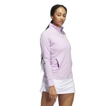 adidas Women&#39;s Textured Full Zip Golf Jacket Bliss Lilac HI1753 Size Small - £31.57 GBP