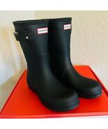 HUNTER Original Short Waterproof Rain Boot, Rubber Black, Size 12, NWT - $2,185.76 MXN