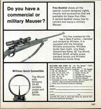 1971 Print Ad Williams Gun Sight Mark X Action Commercial Rifle Davison,MI - £6.72 GBP