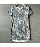 Christian Siriano NY Blue Snake Print Dress V-Neck Stretch Knit-Womens S... - $360.79 MXN