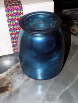 Scentsy TIDE POOL Warmer Deep Blue Glass laser-etched ocean beach seashell NEW - £58.84 GBP