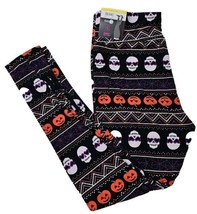 NOBO Women’s Sueded Skeleton &amp; Pumpkin Halloween Leggings Size Medium 7-... - $6.92