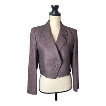Vintage 70s F.O.B By  forecaster Union Label Knit Purple cropped blazer Size 10 - £106.58 GBP