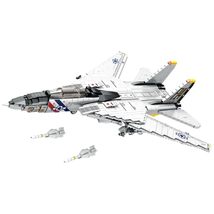 1600PCS Military Tomcat F14 Fighter Aircraft Building Blocks MOC Carrier... - £77.55 GBP