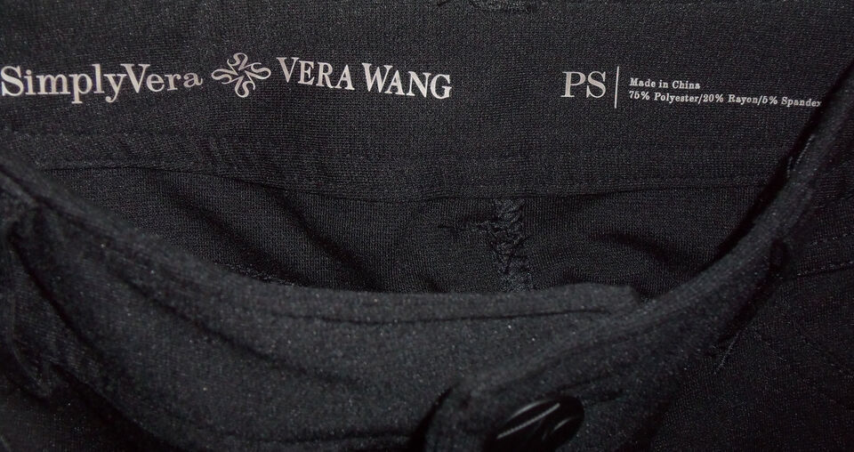 Simply Vera Vera Wang - Black Solid Classic Trousers Polyester