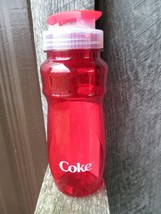 Coca-Cola Red 24 oz Water Bottle Textured Contour Grip Wide Mouth Flip S... - $3.96