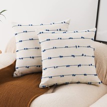 Pillow Covers 18X18 Inch, Blue, Nini All Decorative Throw Pillow, Outdoor. - £26.50 GBP