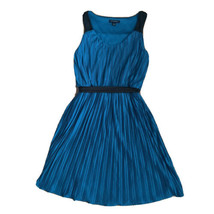 Banana Republic Pleated Midi Dress Teal Black Sleeveless Belted Party Size 0 - £15.02 GBP