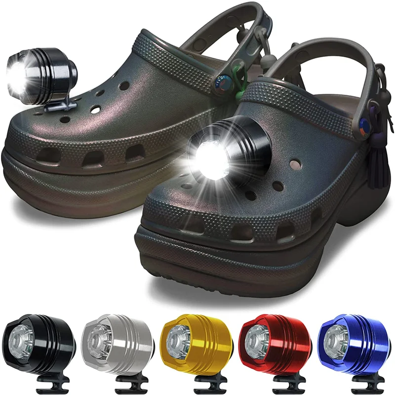 1/2Pcs Headlight for Crocs Light Flashlights Attachment for Shoes Charm - £11.85 GBP+