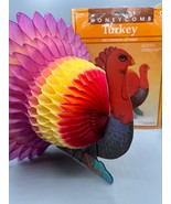 Vtg Amscan Honeycomb Turkey Table Decoration Centerpiece Thanksgiving - $210.34 MXN