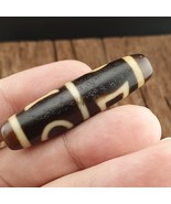 Ancien collier amulette perles Dzi pierre agate tibétaine 2 cieux 2 terre - $2,102.15 MXN