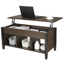 Lift Top Coffee Table w/Hidden Compartment Storage Shelves Multi-use Table - £90.42 GBP