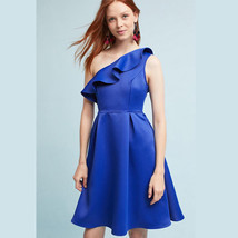 New Anthropologie Seen Worn Kept Shreya Fit &amp; Flare Blue Dress $158 Size 2 - £42.24 GBP
