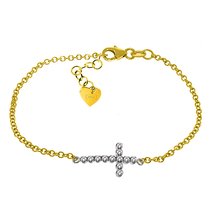 Galaxy Gold GG 14k Solid Yellow Gold Cross Design 6.5-7.5 inch Bracelet ... - £452.98 GBP