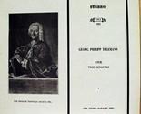 Georg Philipp Telemann Five Trio Sonatas - $19.99