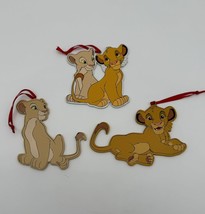 Vintage Disney Lion King Wooden Christmas Ornament Kurt Adler Little Simba Nala - £18.27 GBP