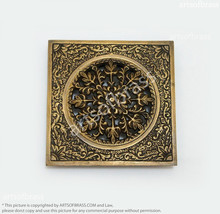 Solid brass Carved Floweriest Water Drain Cover or air vents Bathroom Ha... - $35.00