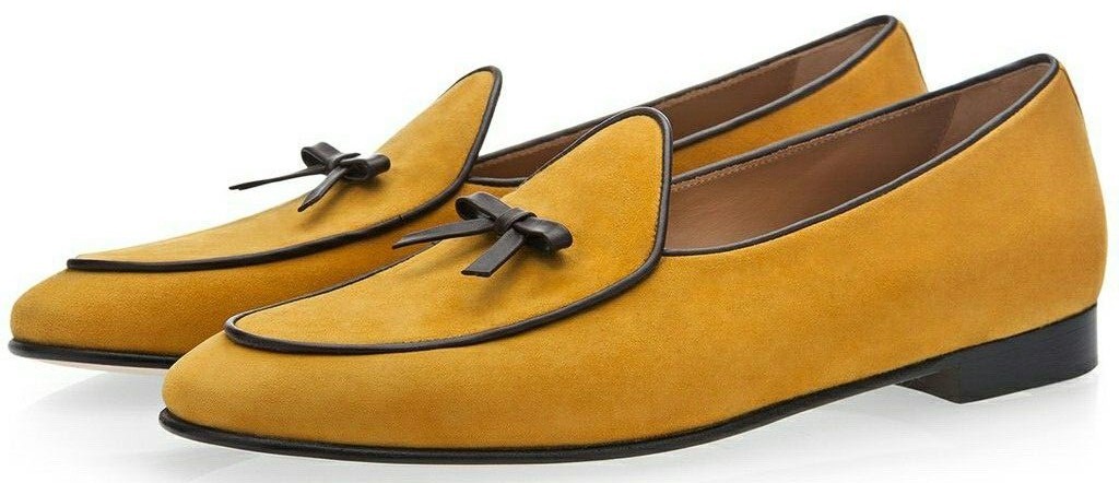 Handmade Men’s Tan Color Suede Shoes, Round Toe Slip On Dress Formal