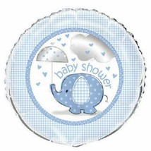 Umbrella Elephant Blue Boy Baby Shower Party 1 18&quot; Mylar Foil Balloon - £2.34 GBP