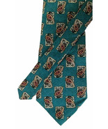 Vintage Ralph Lauren CHAPS Silk Tie Turquoise Teal Paisley Embossed - £15.05 GBP
