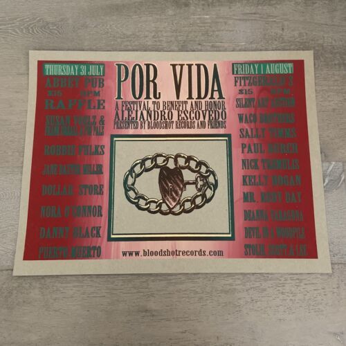 Alejandro Escovedo Chicago Gig Poster Por Vida Bloodshot Records Abbey Pub  - £18.83 GBP
