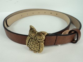 Women&#39;s Belt w/ Brass Owl Buckle - New - 34 to 39 inch Waist - £11.59 GBP