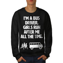 Wellcoda Handsome Bus Driver Mens Sweatshirt, Girls Casual Pullover Jumper - £24.24 GBP+