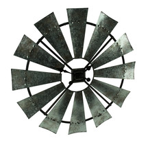 Scratch &amp; Dent Distressed Grey Rustic 30 inch Metal Windmill Wall Clock - £31.13 GBP