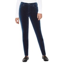Well Worn Women&#39;s Size 6/28 Blue High-Rise Luxe Velvet Tapered Pants NWT - £12.70 GBP