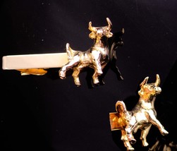 Taurus Tieclip / Vintage Bull with horns / Cufflink accessory / zodiac tiebar /  - £59.73 GBP