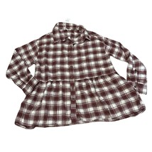 American Eagle Green Check Babydoll Flannel Ahh-mazingly Soft Size Mediu... - $17.82