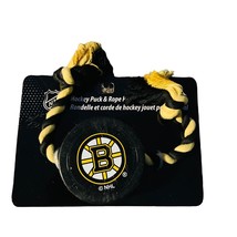 Boston Bruins Hockey Pets First Dog Rubber Tug Toy Tough Rubber Heavy Duty Rope - £14.94 GBP