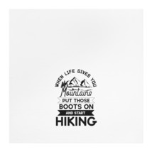 Personalized Tea Towel with Motivational Hiking Quote, 100% Cotton, Blac... - £19.35 GBP