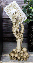 God of Gamblers Gothic Skeleton Skeletal Hand Holding Death Ace Card Fig... - $18.99