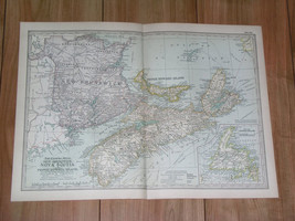 1897 Antique Dated Map Maritimes New Brunswick Nova Scotia Newfoundland Canada - £21.43 GBP