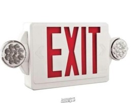 Lithonia Lighting-LHQM Series 120/277-Volt Integrated LED White Red Exit - £63.12 GBP