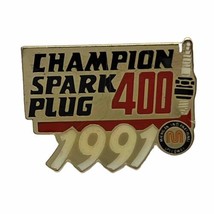 1991 Champion Spark Plug 400 Michigan Speedway Race Racing Enamel Lapel Hat Pin - £6.21 GBP