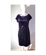 Eliza J Purple Sequin Velvet Sheath Dress Size 8 - $893.29 MXN