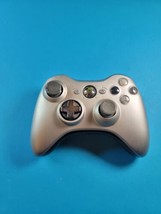 Microsoft Xbox 360 Wireless Video Game Controller Silver *no battery cover *read - $24.74