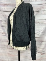 Rory Beca Forever 21 Open Front Lace Cardigan Women L Lined Black Long S... - £10.62 GBP