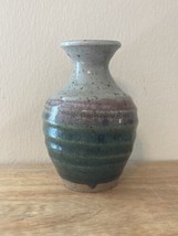 Studio pottery Maker Mid Century Studio Pottery Glazed Grey Blue - $13.10