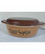 Vintage Pyrex # 043 “Old Orchard” Harvest Fruit 1 1/2 Qt Casserole With Lid - $28.04
