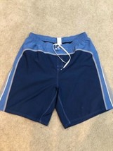 Navy Blue and Gray Nike Mens XL Mesh Lined Swim Trunks GUC - £12.42 GBP