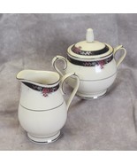 Noritake Etienne Sugar Bowl with Lid and Cream Pitcher - $29.39